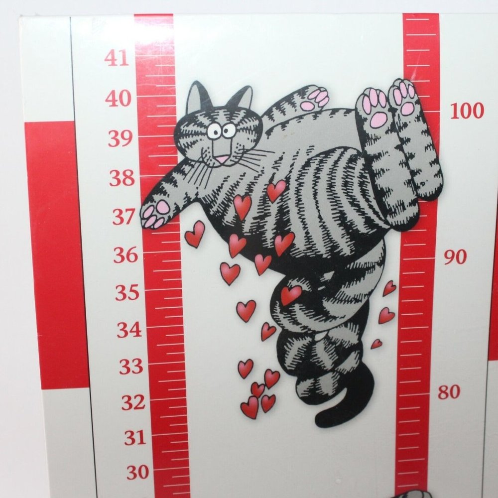 B. Kliban Child Kids Wall Growth Chart White Red Cats Stickers 11" x 48" Sealed - Picture 4 of 9